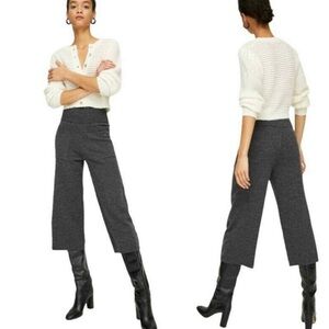 Aritzia Wilfred Brion Wool Blend Wide Leg Cropped Pants Gray | XS
